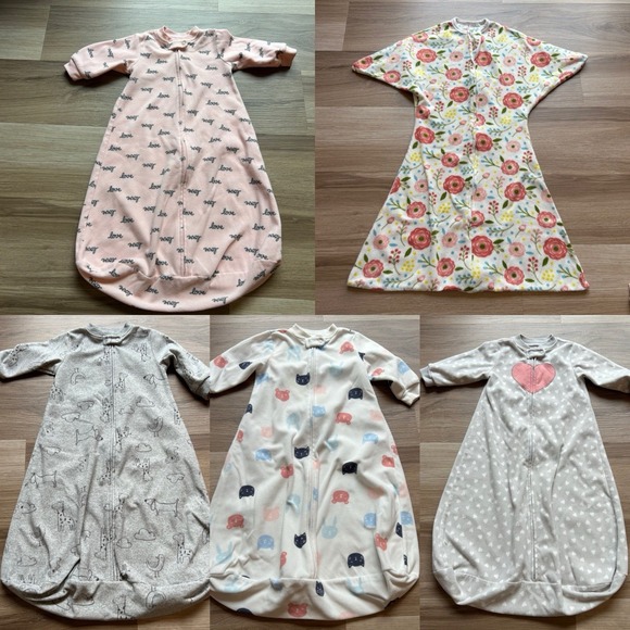 Other - Lot Of 5 Baby Girls Sleep Sacks Size Medium 6-12 Months EUC!! Zipadee-Zip